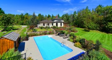 View from Pool - Country homes for sale and luxury real estate including horse farms and property in the Caledon and King City areas near Toronto