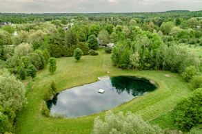 Aerial of Back Yard - Country homes for sale and luxury real estate including horse farms and property in the Caledon and King City areas near Toronto