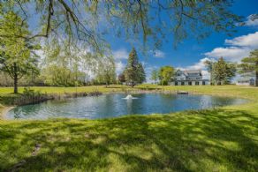 Pond with dock - Country homes for sale and luxury real estate including horse farms and property in the Caledon and King City areas near Toronto