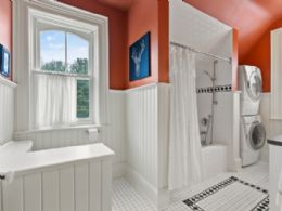 Bathroom and Washer and Dryer - Country homes for sale and luxury real estate including horse farms and property in the Caledon and King City areas near Toronto