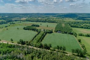 Aerial photo - Country homes for sale and luxury real estate including horse farms and property in the Caledon and King City areas near Toronto