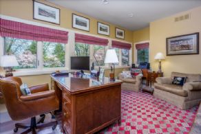 Office with built-in book case and eastern views - Country homes for sale and luxury real estate including horse farms and property in the Caledon and King City areas near Toronto
