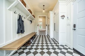 Mudroom with heated floors - Country homes for sale and luxury real estate including horse farms and property in the Caledon and King City areas near Toronto